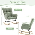 thumbnail image 7 of PAPROOS Modern Teddy Fabric Rocking Chair, Accent Rocker Chair with High Backrest for Nursery, Accent Glider Rocker for Living Room Bedroom Playroom,Green, 7 of 7