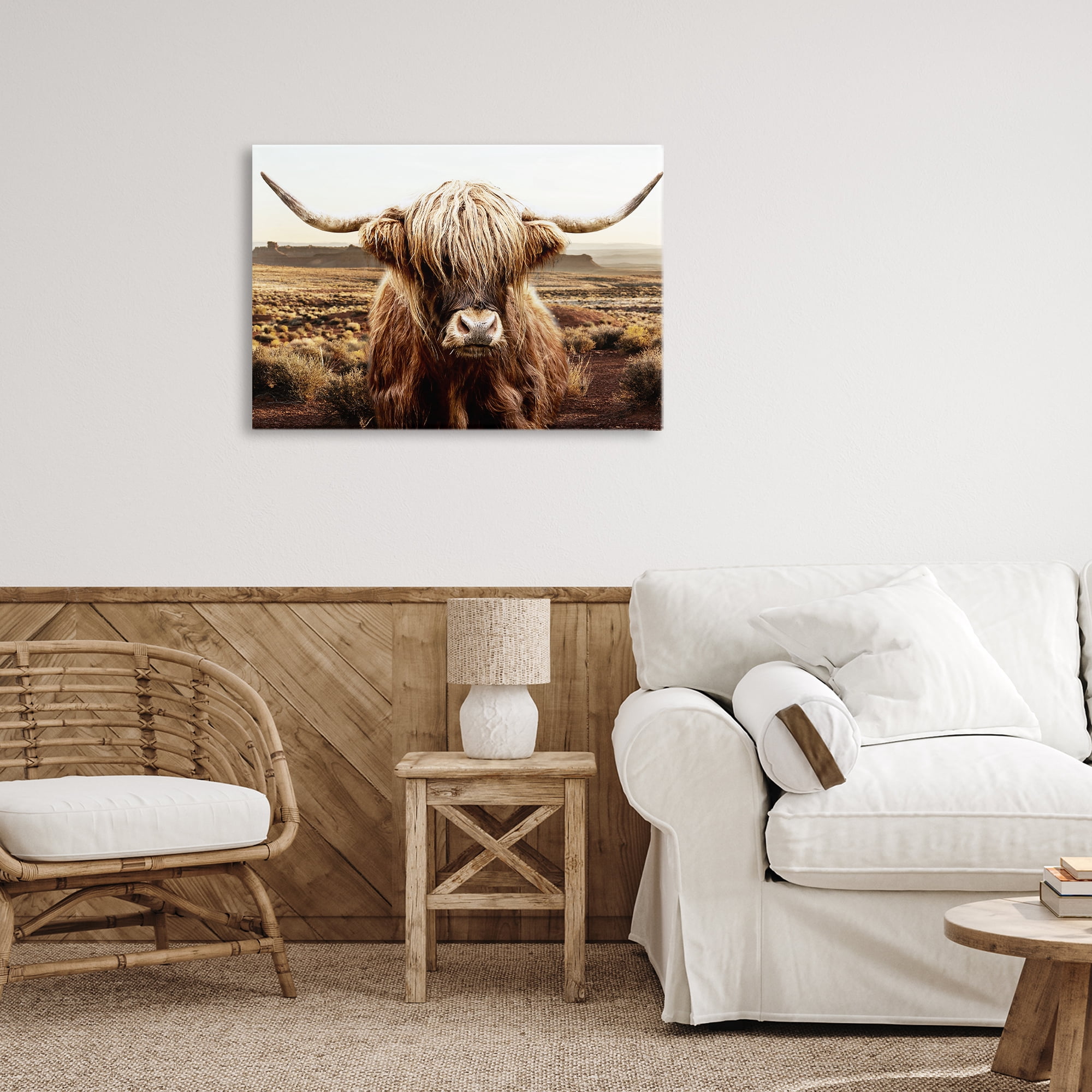 Stupell Industries Rugged Vegetation Cattle Portrait Canvas Wall Art, design by CAD Designs