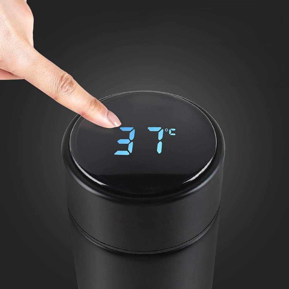 Water Bottle with LED Temperature Display,Double Walled Vacuum Insulated Water Bottle,Stainless Steel Sports AutomotiveTravel Mug,BPA-free Leak Proof Keep Cold and Keep Warm 12H