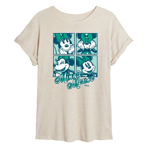 Disney - Plaid Minnie Mouse - Women's Oversized T-Shirt