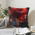 thumbnail image 6 of Haiem Artistic Dewdrop Rose Print Velvet Soft Solid Decorative Square Throw Pillow Covers Set with Elegant Piping Christmas Cushion Case for Sofa Bedroom Car-18"x18", 6 of 8