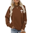 thumbnail image 2 of IDOCLOTHES Christian Sweatshirt for Women Psalms 91 Jesus Outfits Dressy Casual Long Sleeve Tops for Women Fall Sweaters Womens Fall Fashion Clothing Coffee, L, 2 of 4