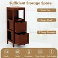 thumbnail image 5 of Moccha Small Bathroom Floor Cabinet, Freestanding Storage Cabinet with 2 Removable Drawers, Anti-Tipping Device, Modern Storage Organizer Rack Stand, Narrow Bathroom Cabinet for Small Spaces, Brown, 5 of 18