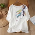 thumbnail image 2 of Jacenvly T-Shirts à Manches Courtes pour Femmes Liquidation T-shirt Imprimé de Mode pour Femmes Blouse à Manches Courtes Col Rond Décontracté Haut de Printemps et d'Été T-Shirts à Manches Courtes pour Femmes Décontracté, 2 of 9