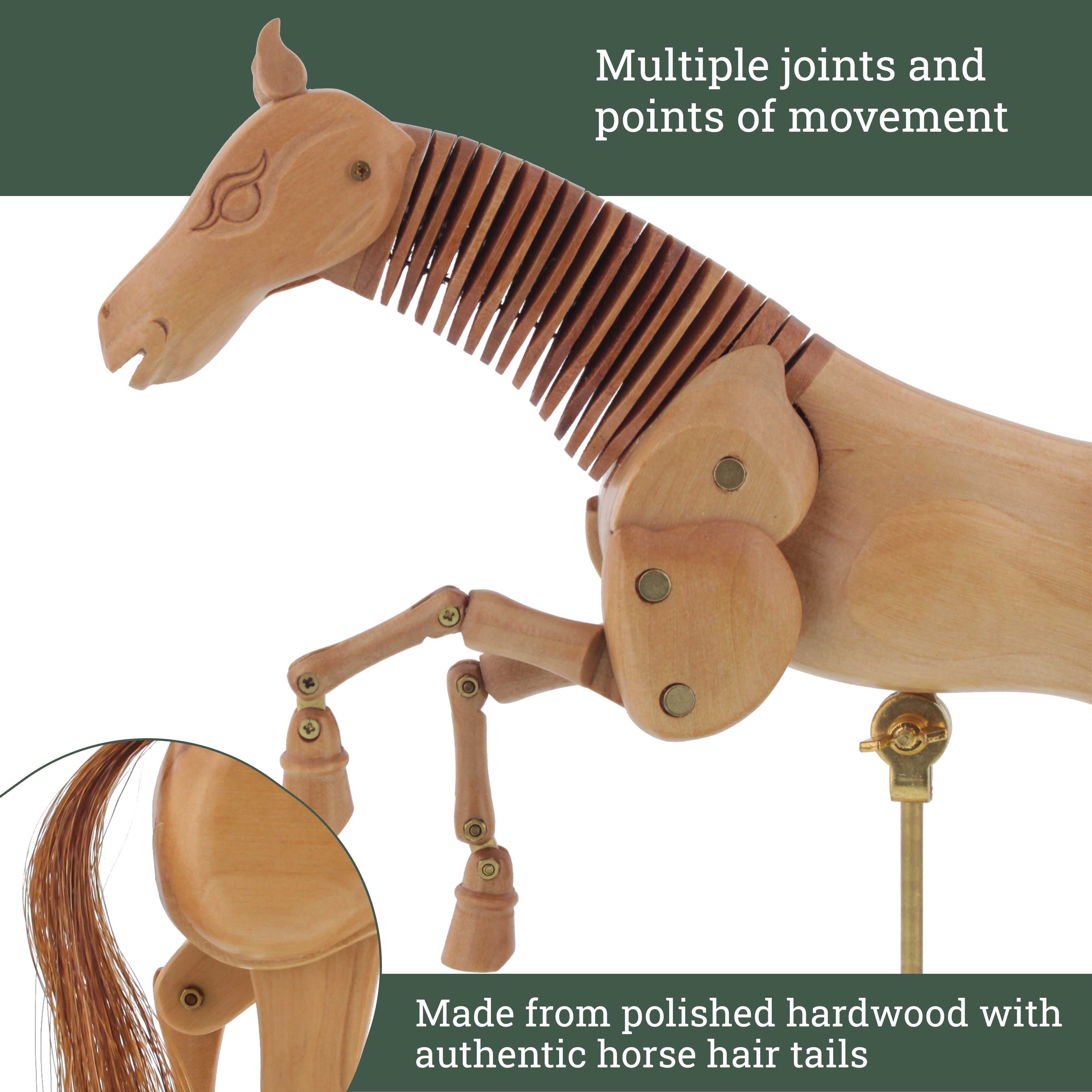 US Art Supply Wooden Horse Artist Drawing Manikin Articulated Mannequin (8" Horse)