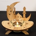 thumbnail image 1 of Eid Mubarak Tealight Portavelas Escritorio Forma de Artesanía de con copa de candeliere para la decoración para hogar de Ramadán Baoblaze Porta vela, 1 of 8