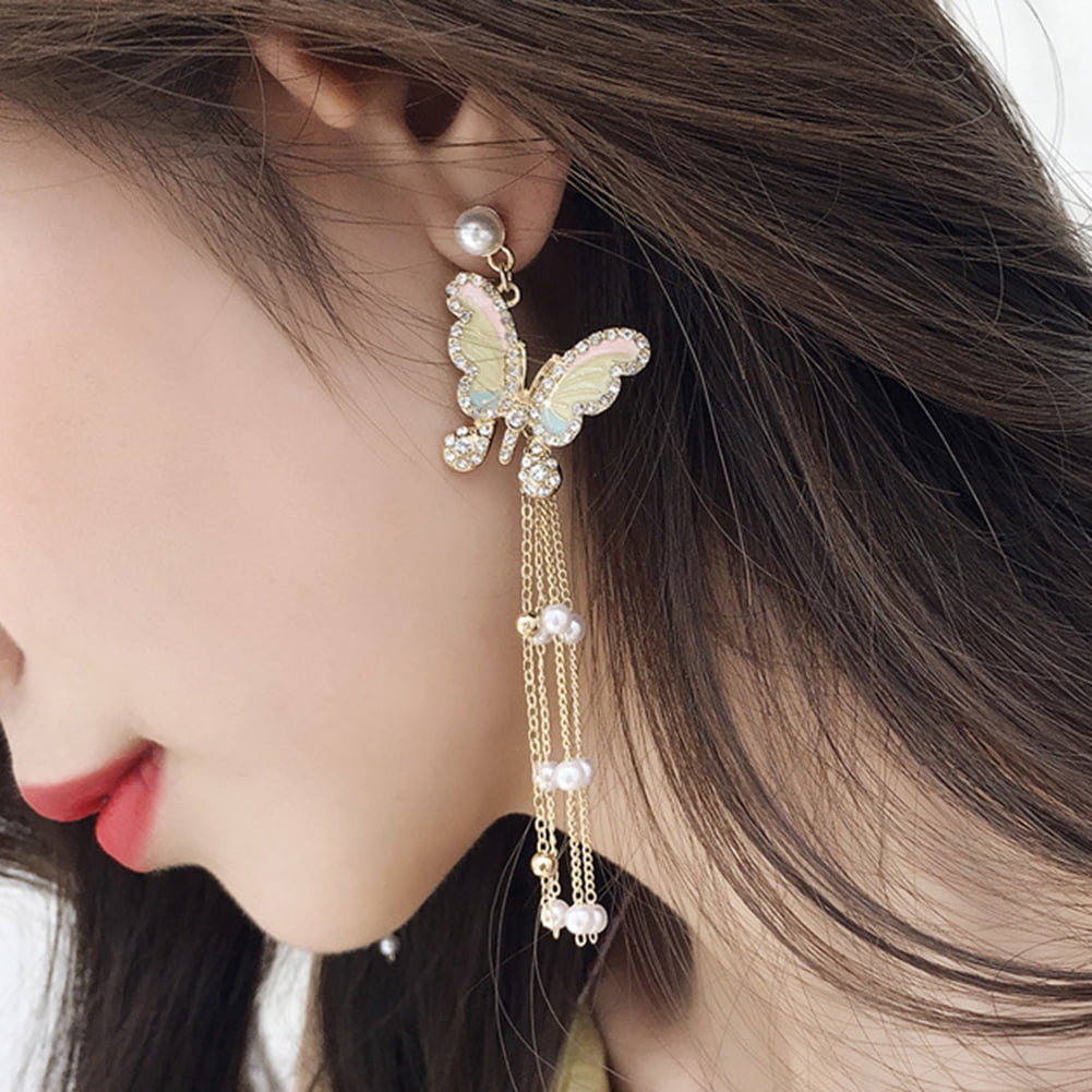Long Tassel Drop Dangle Earrings for Women Girls Bueasy 925 Silver Black Rose Flower Stud Earrings with Rhinestones Long Tassel Drop Dangle Earrings for Women Girls Bueasy 925 Silver Black Rose Flower Stud Earrings with Rhinestones