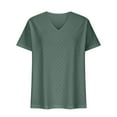 thumbnail image 5 of Women Tops Summer 2024 Casual Short Sleeve T Shirts Loose Soft V Neck Solid Color Basic Tunics Blouse Lightweight Breathable Ladies Going Out Tops Daily Wear Tees Work Blouses, 5 of 9