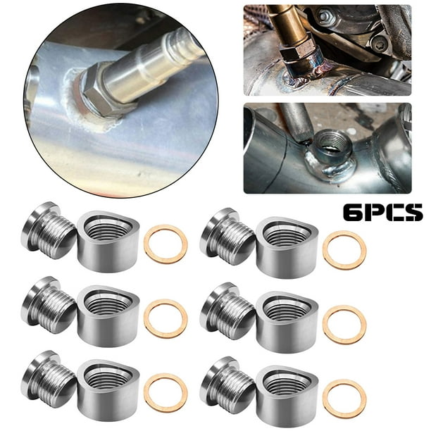 O2 Oxygen Sensor Mounting Bungs and Plugs 6 Sets, M18 x 1.5 Thread