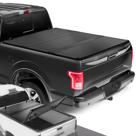 DNA Motoring Hard Solid Tri-Fold Tonneau Cover for 2015-2018 Ford F150 Truck 5.5 Ft Short Bed