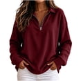 thumbnail image 2 of NominalSnug Sweatshirts for Women Half Zip Long Sleeve Shirts Collared Ribbed Knit Pullover Tops 2026, 2 of 8