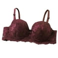 thumbnail image 2 of Amidoa Bras for Women Push-up Red Cheeky Lace Embroidered Bra Brasieres for Womens L, 2 of 6