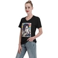 thumbnail image 3 of Adam Music Lambert Shirt Women's Slim Fit Silhouette T-Shirt Fashion V-Neck Short Sleeve Top X-Large Black, 3 of 4