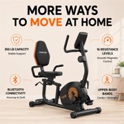 YOSUDA PRO Recumbent Exercise Bike for Home, 350 LB Capacity, 16-Level Magnetic Resistance, Quick-Adjust Seat, Bluetooth App