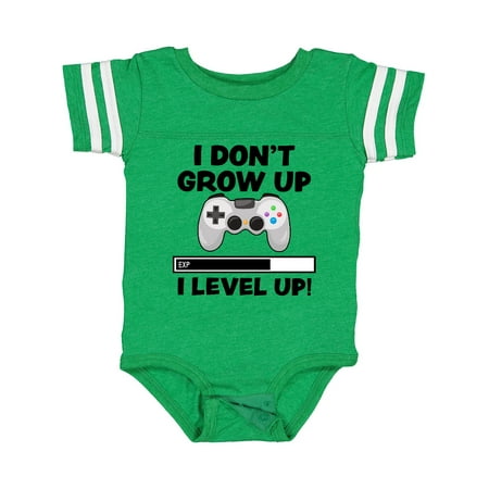 

Inktastic I Dont Grow Up I Level Up with Game Controller White Gift Baby Boy or Baby Girl Bodysuit