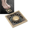 thumbnail image 4 of Floor Drain, Pattern Carving Retro Squared Floor Drain Large  With Accessories For Bathroom, 4 of 8