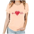thumbnail image 2 of EchfiProm Womens T shirts Love Heart Valentine Day Graphic Tee Cute Basic Valentine Shirts for Wife Short Sleeve, 2 of 7