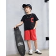 thumbnail image 6 of Arshiner Boys Drop Shoulder T-Shirt & Drawstring Waist Shorts Set Casual Summer Clothes, 6 of 6