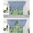 thumbnail image 5 of Waterfall Valances for Windows, Pure Light Blue Kitchen Sheer Valance Curtains, Simple Solid Color Rod Pocket Elegant Swag Valances for Living Room Bedroom, 47.2"x38.5", 3 Panel, 5 of 8