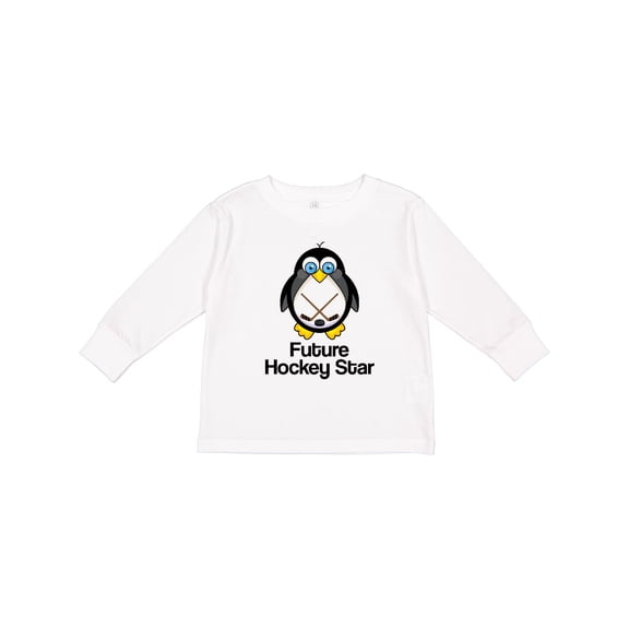 Inktastic Future Hockey Star Penguin Boys or Girls Long Sleeve Toddler T-Shirt