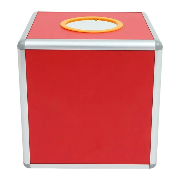 Urna para boletas, urna para lotería, suministros para rifa, cuadrada, multifuncional, roja, para la comunidad, para guardar boletos, caja para juegos 25 centímetros