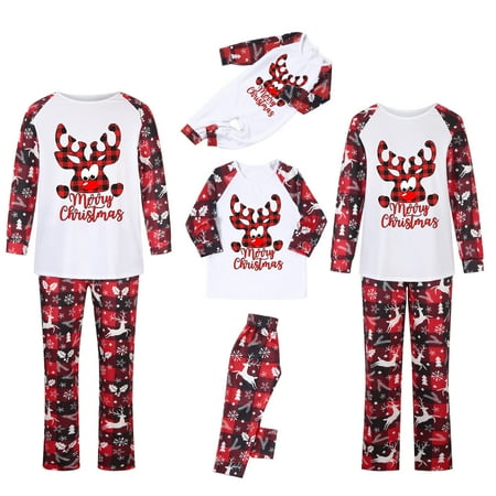 

Family Christmas Pajamas Matching Sets Cute Reindeer Print Family Pajamas Sets Christmas Soft Pajama Sleepwear Homewear Womens Clearance Pajama Sets