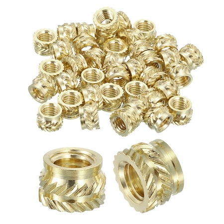 

Knurled Insert Nuts 25 Pack M6 x 6mm L x 9mm OD Brass Heat Set Insert Nuts