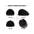 thumbnail image 3 of Gustave Corduroy Newsboy Caps for Men Women Retro Gatsby Irish Ivy Flat Cap Cabbie Driving Hat Adjustable Casual Golf Painter Beret Hats, Black, 3 of 8