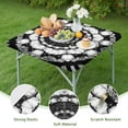 thumbnail image 4 of Black White Tie Dye Mandala Pattern Square Fitted Tablecloth with Elastic Edge,Square Table Cover,Washable Elastic Table Cover for Home Kitchen Party Decor 34"x34", 4 of 6