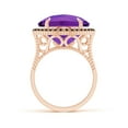 thumbnail image 2 of ANGARA Natural Claw-Set Cushion 8 ct Amethyst Halo Ring with Filigree in 14K Rose Gold for Women (Size-13mm) | February Birthstone, Anniversary, Jewelry Gift for Women | Natural Amethyst Ring, 2 of 8