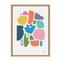 Kate and Laurel Sylvie Summer Love Songs Framed Canvas Wall Art by Kelly Knaga 18x24 Natural Decorative Abstract Art for Wall