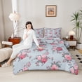 thumbnail image 5 of Feelyou Pink Peony Flower Bedding Comforter Set for Female, Romantic Floral Twin Comforter Sets, Retro Bohemian Fashion Reversible Bedding Set, Luxury Bedroom Decor, 2pcs, 5 of 9