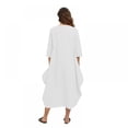 thumbnail image 4 of Women's Maxi Dresses Solid Kaftan Loose Cotton Long Dress, 4 of 6