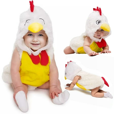 

Baby Girls Bodysuits Chicken Animal Winter Hooded Romper Jumpsuits Clothes