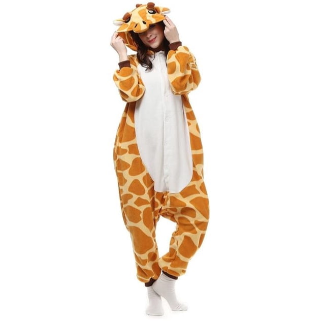 Unisexe Adulte Pyjama Pyjama Costume Costume Costume Costume Animal Costumes, Girafe-L