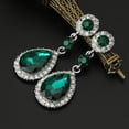 thumbnail image 1 of Daisyyozoid Wholesale Wedding Jewelry Rhinestone Style Wedding Earrings For Women Green, 1 of 1