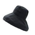 thumbnail image 4 of Penkiiy Super Wide Brim Women Sun Hat Cotton Floppy Packable Reversible Wired Edge Hats UV Protection Summer Beach Travel Garden Women's Bucket Hat Black, 4 of 4