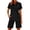 Black, variant on Arlun 2 Piece Short Sets for Women Summer V-Neck Button up Short Sleeve Polo Shirts Matching Straight Leg Shorts with Pocket Casual Workout and Daily Wear Two Piece Fashion Outfit White XL