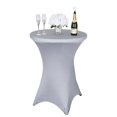 thumbnail image 2 of Efavormart Wholesale Silver Stretchy Spandex Tablecover For Cocktail Table - Perfect for Wedding Ceremonies, Party Decorations, Banquet, Upscale Occasions, Birthday Celebrations, 2 of 2