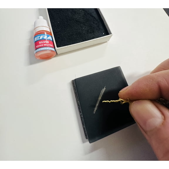 ERAFINE Silver Testing Acid with Black Scratch Stone For The Most Accurate Results Test .500silver to fine silver.999 Color Coded