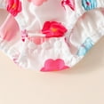 thumbnail image 5 of FUZHIQ Girls Jumpsuit With Headband Short Sleeve Floral Prints Romper Bodysuits Headbands Set Onesies Newborn Girl Outfit Clothes, 5 of 6