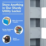 Fesbos Metal Locker with 6 Doors, Tall Steel Storage Lockers for Employees - 71 Locker Storage Cabinets for School, Gym, Home, Office, Garage