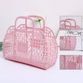 thumbnail image 6 of Pedty Bathroom Hollow Wash Storage Basket Bath Basket Plastic Bath Basket Foldable Student Grid Hand Basket Bath Basket Pink, Storage Case, Home Textile Storage, 1 Folding Basket, 6 of 7