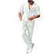 thumbnail image 1 of Blusa de Manga Corta Casual Sólido Turndown Cuello Superior Y Pantalones Traje Conjunto, Traje de Moda de Poliéster para Hombres, Lavado de Manos Primavera Verano, 1 of 7