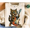 thumbnail image 1 of Cat Guitarist Sweatshirt, Sublimation Design, Singer Sweatshirt, Funny Cat Sweatshirt, Mus - As Picture - M, 1 of 2