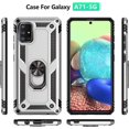 thumbnail image 3 of for Galaxy A71 5G Case,Samsung A71 5G Case,[NOT for Verizon A71 5G UW] [Military Grade] Ring Car Mount Kickstand Hybrid Hard PC Soft TPU Shockproof Protective Case for A71 5G (Silver), 3 of 14