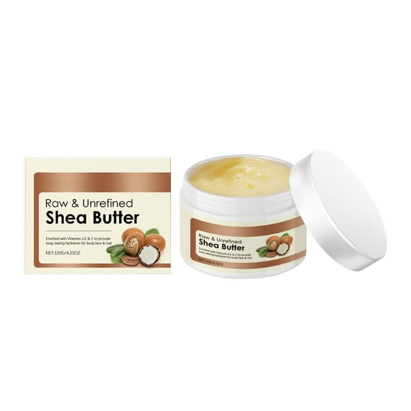 asddcavvf Shea Butter Organic Unrefined Cold Pressed (120 G) Pure Vegan Production Shea Butter Natur