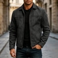 thumbnail image 4 of USNSM Mens Classic Leather Jackets Long Sleeve Turndown Collar Outwear Full Zip Motorcycle Vintage Racing Jacket Coat Black XXL, 4 of 8