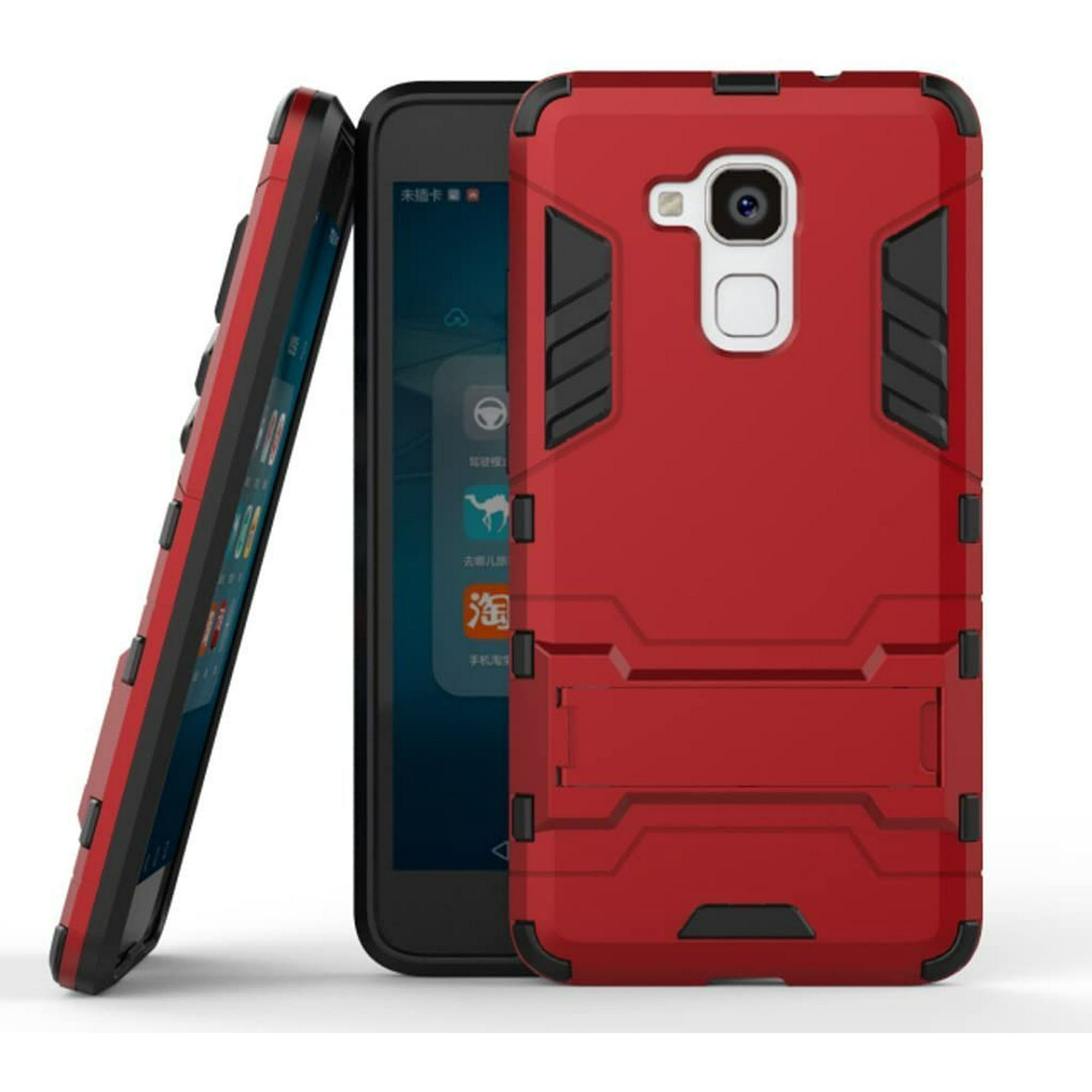 Waakzaam Bengelen Sortie Case for Honor 5C / Honor 7 Lite/Huawei GT3 (5.2 inch) 2 in 1 Shockproof  with Kickstand Feature Hybrid Dual Layer Armor Defender Protective Cover  (Red) Red | Walmart Canada