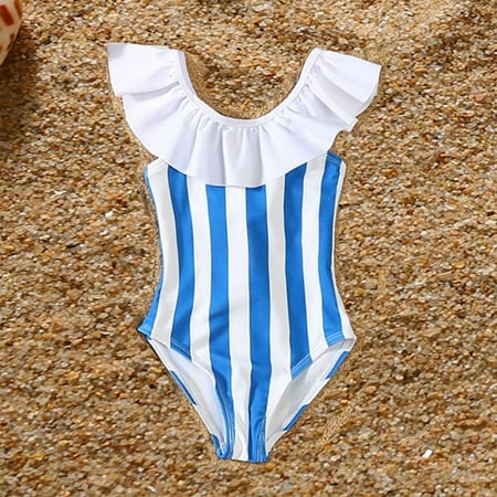 

Cathalem Plaid Family Christmas Pajamas Solid Swimwear Parent-child Parent Bikini Swimsuit Stripe Family Pajamas Set Summer Suit Blue 18-24M